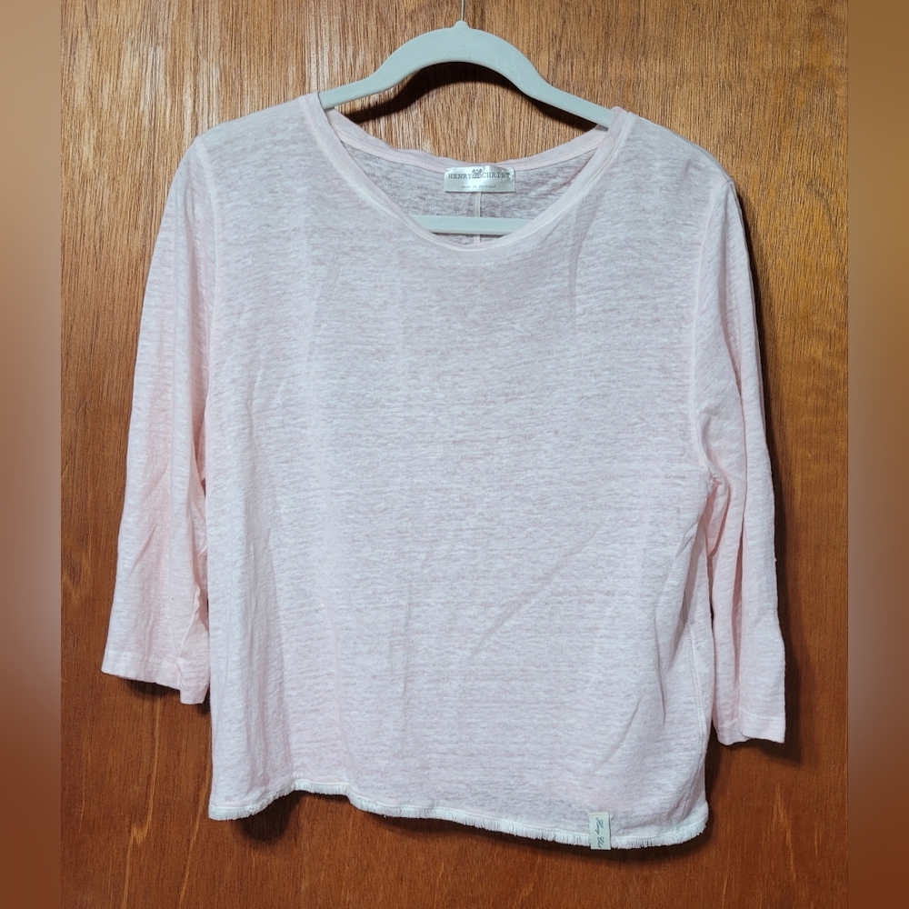 Henry Christ Light Pink 100% Linen Top Size Large (38)